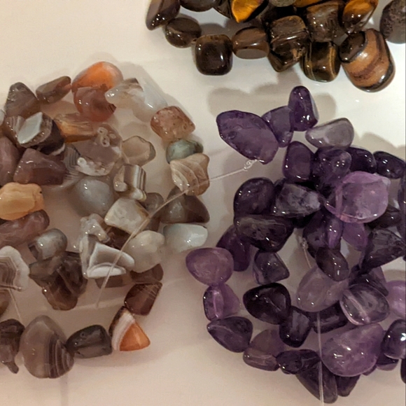 10 Strands of Multi-Gemstones Amethyst, Ruby Zoisite, Aqua, Agate, Carnelian - Picture 11 of 13